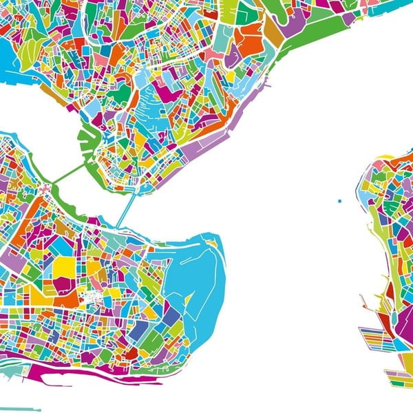 Tablou Homemania Maps Istanbul, 60 x 60 cm