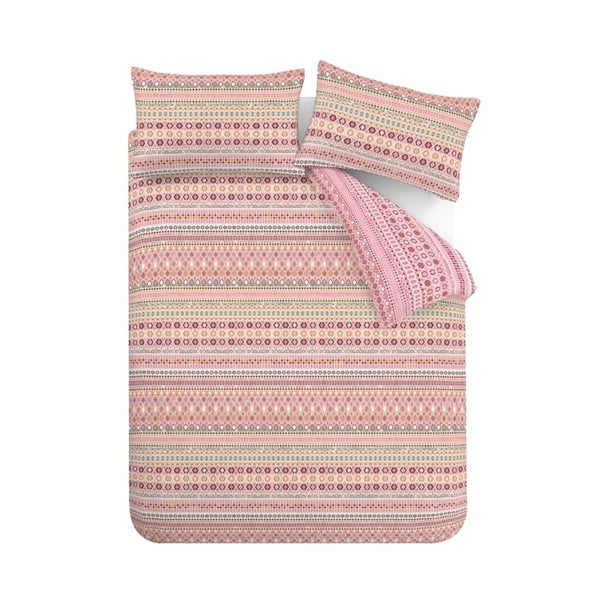 Lenjerie de pat roșie din flanelă pentru pat dublu 200x200 cm Fair isle – Catherine Lansfield-image-2