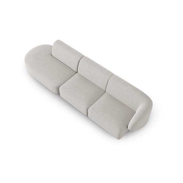 Canapea gri deschis cu tapițerie din chenille cu colț pe partea dreaptă 311 cm Paolo – Milo Casa-image-1