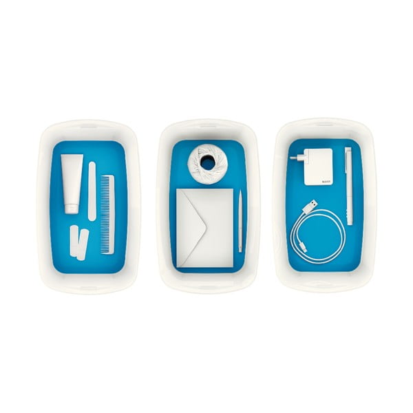 Cutie depozitare cu capac Leitz Office, volum 5 l, alb - albastru-image-2