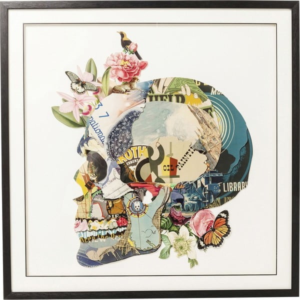 Tablou Kare Design Art Skull, 100 x 100 cm