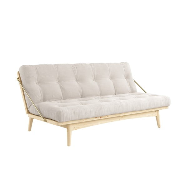 Canapea variabilă cu tapițerie din catifea reiată Karup Design Folk Raw/Natural-image-3