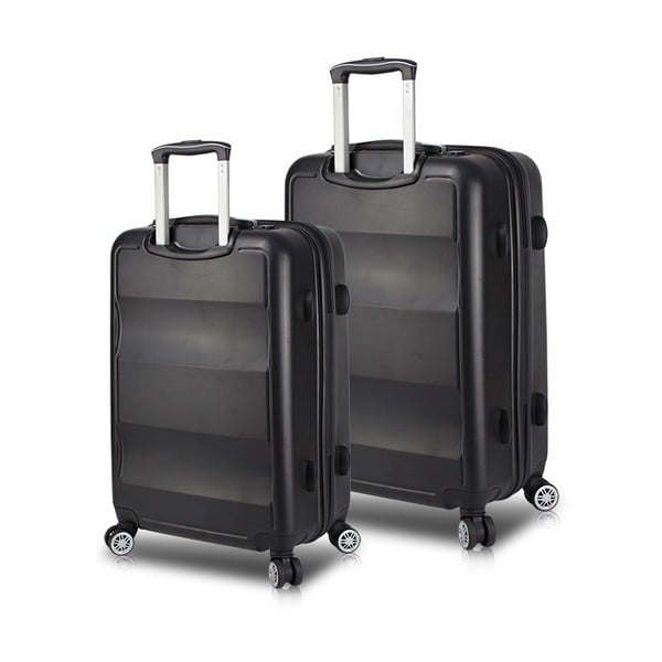 Set 2 valize cu roți și port USB My Valice LASSO Cabin & Medium, negru