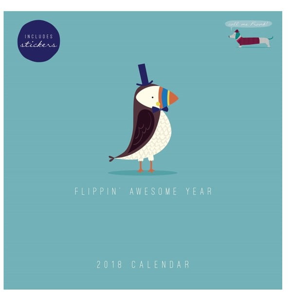 Calendar perete pentru anul 2018 cu notițe adezive Portico Designs Call Me Frank