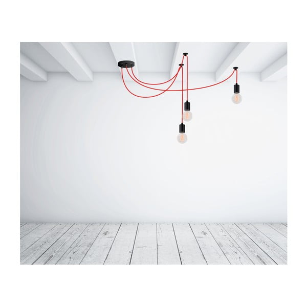  Lustră pentru 3 becuri Filament Style Spider, roșu-image-3