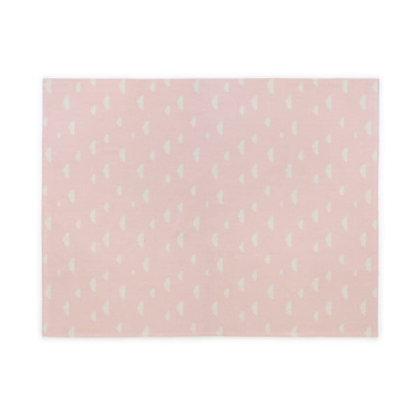 Covor manual din bumbac pentru copii Naf Naf Clouds, 160 x 120 cm, roz