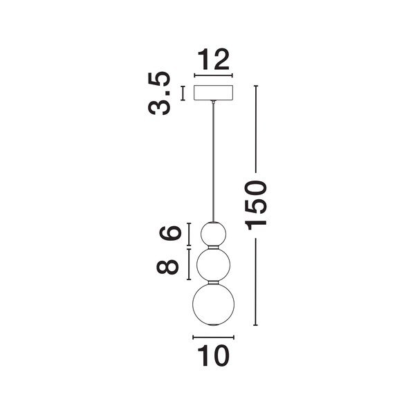 Lustră albă/argintiu-lucios LED cu intensitate reglabilă din metal cu abajur din sticlă ø 10 cm Perla – Nova Luce-image-1
