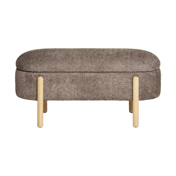 Bancă maro cu tapițerie din țesătură bouclé Branca – House Nordic