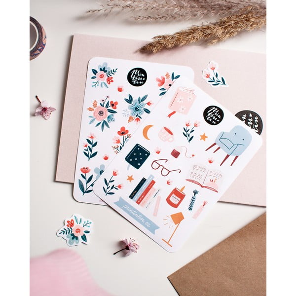 Foaie de autocolante din vinil Printintin, 10,5 cm x 14,5 cm, colțul de lectură-image-2