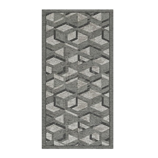 Traversă Floorita Hypnotik, 55 x 115 cm, gri-negru