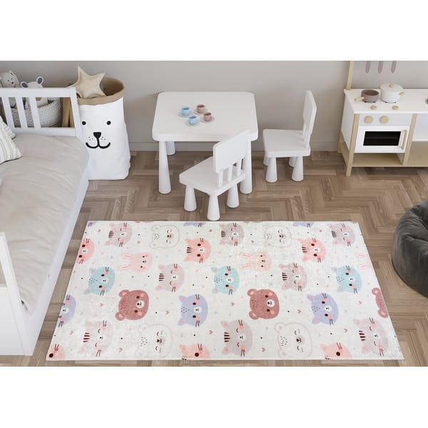 Covor pentru copii fildeș lavabil 160x230 cm Cute Animals – Vitaus-image-1