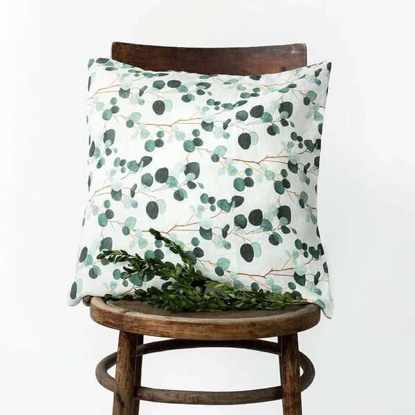 Față de pernă din in 40x40 cm Eucalyptus – Linen Tales