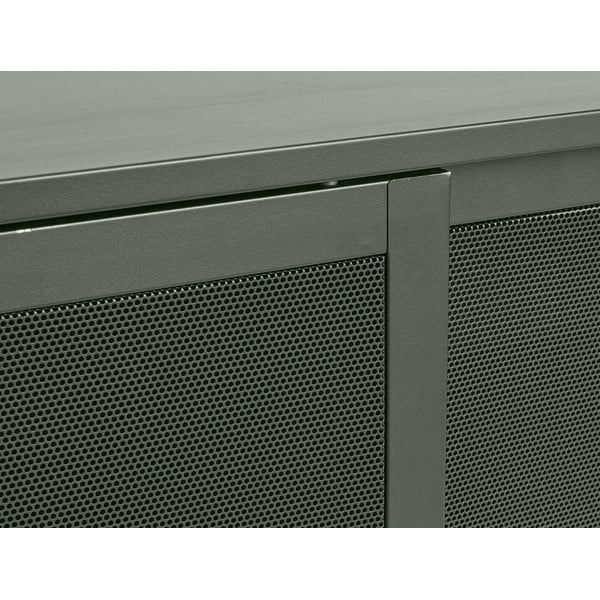 Comodă verde-închis joasă din metal cu ușă glisantă 160x75 cm Veep – Unique Furniture-image-3