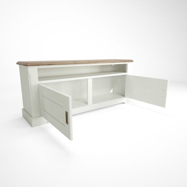 Comodă TV din lemn Artemob Campton, alb-image-2