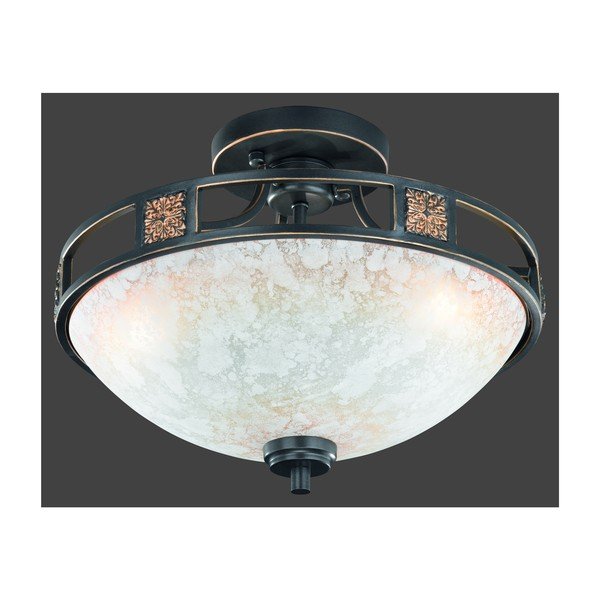 Plafonieră neagră cu abajur din sticlă ø 42 cm Quinta – Trio-image-3