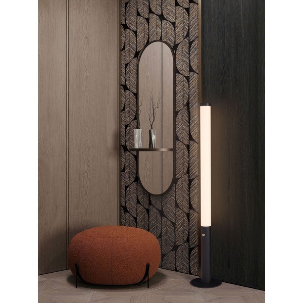 Lampadar negru mat LED cu intensitate reglabilă din oțel cu abajur din sticlă acrilică (înălțime 141 cm) Glaze – Nova Luce-image-1