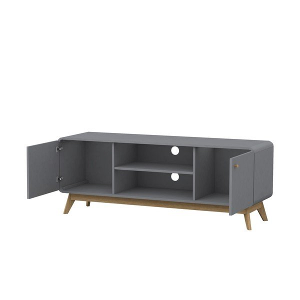 Comodă TV gri 140x53 cm Caitlin – Støraa-image-3