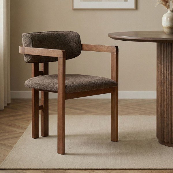 Scaun de living maro cu cotiere Toscana – Kalune Design-image-1