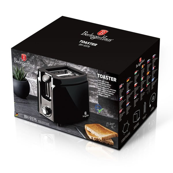 Prăjitor de pâine negru Black Silver Collection - BerlingerHaus-image-2