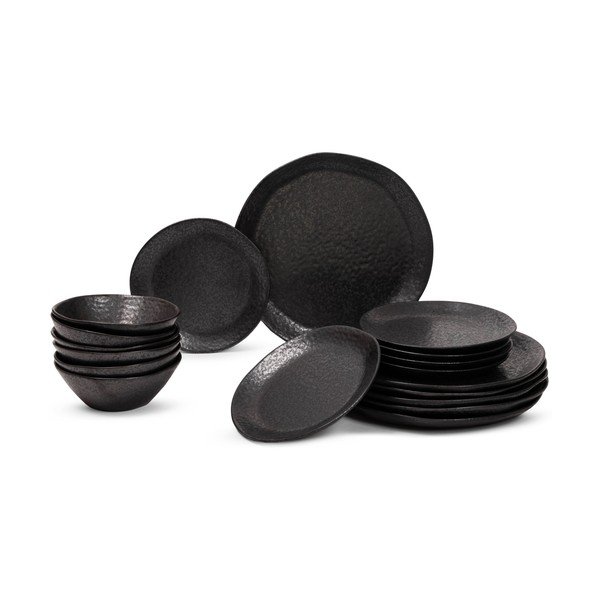 Serviciu de masă 18 buc. din gresie pentru 6 persoane Dark Moon – Bonami Selection