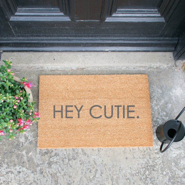 Covoraș intrare Artsy Doormats Hey Cutie, 40 x 60 cm, gri-image-1