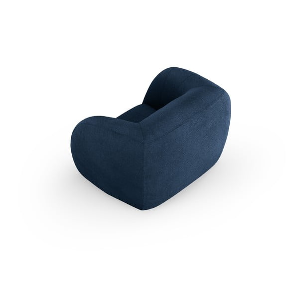 Fotoliu albastru cu tapițerie din stofă bouclé Essen – Cosmopolitan Design-image-3