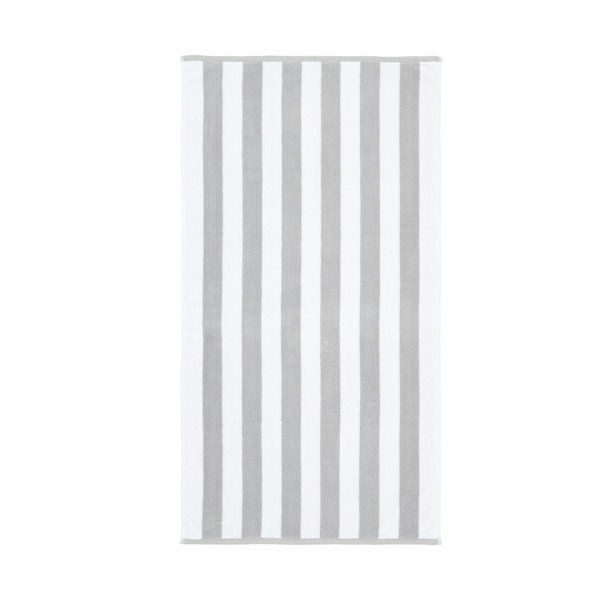 Prosop alb-gri din bumbac din frotir 70x120 cm Reversible Stripe – Bianca