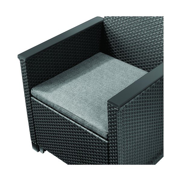 Set mobilier de grădină gri închis din ratan artificial pentru două persoane Elodie – Keter-image-2