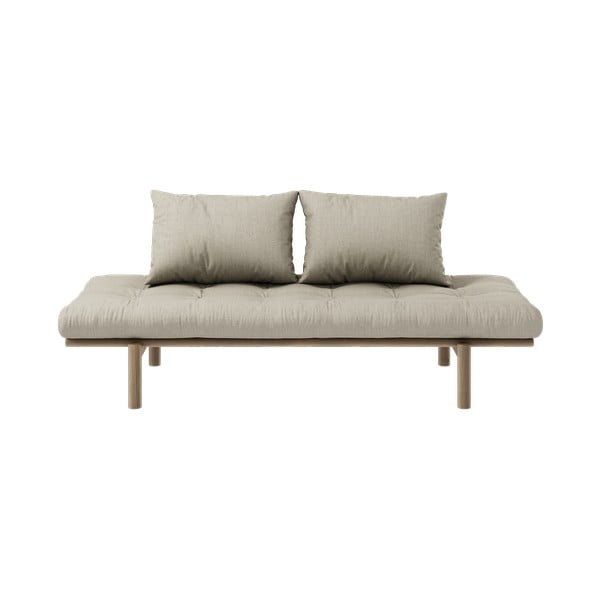 Canapea bej extensibilă cu tapițerie din in 200 cm Pace - Karup Design