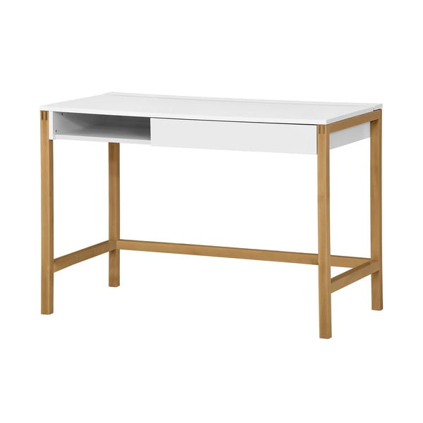 Birou cu blat alb Woodman NorthGate, alb-natural-image-2