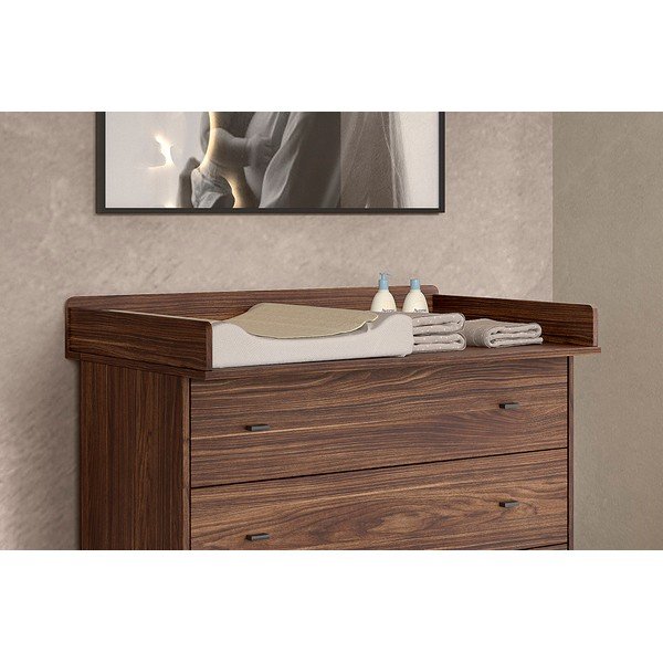 Masă de înfășat (adâncimea comodei adecvate 55 cm) în culoare naturală închisă cu aspect de lemn de nuc Ilyas – Vipack-image-1