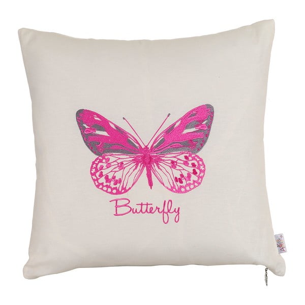 Față de pernă Apolena Pink Butterfly, 43 x 43 cm