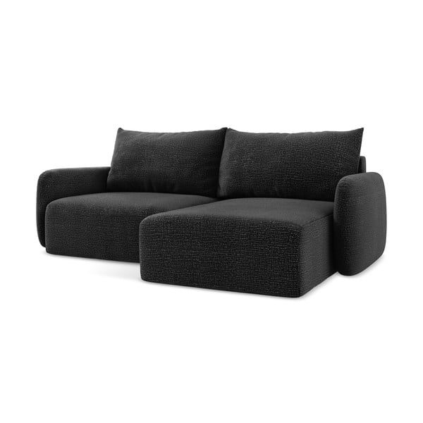 Colțar negru extensibil/cu spațiu de depozitare (cu colț pe partea dreaptă) Kalena – Makamii-image-2