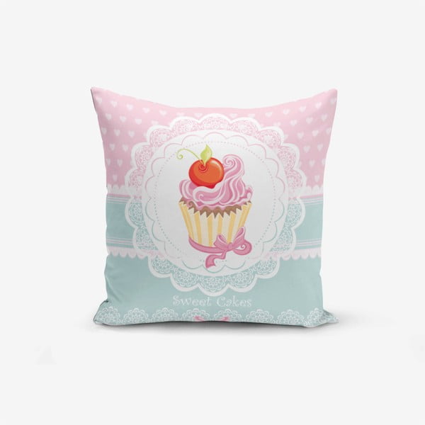 Față de pernă Minimalist Cushion Covers Cupcakes Pink Blue, 45 x 45 cm