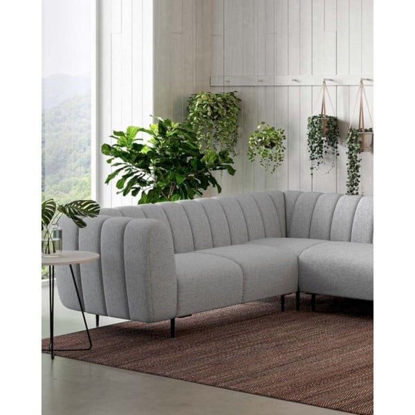 Colțar gri deschis (cu colț pe partea stângă /în formă de ”L”) Shel – Ghado-image-4