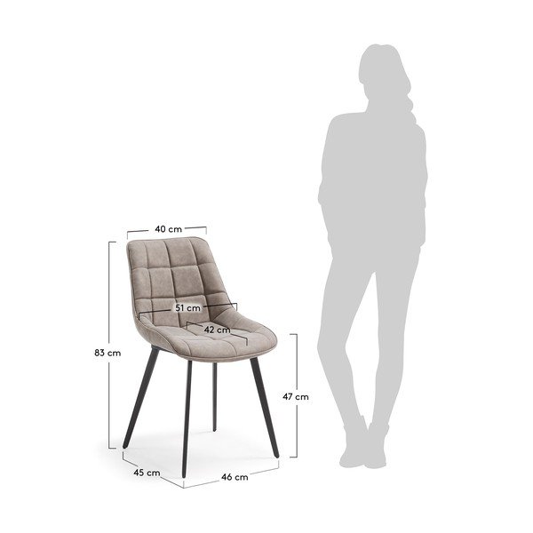 Set 2 scaune La Forma Adah, gri-image-1