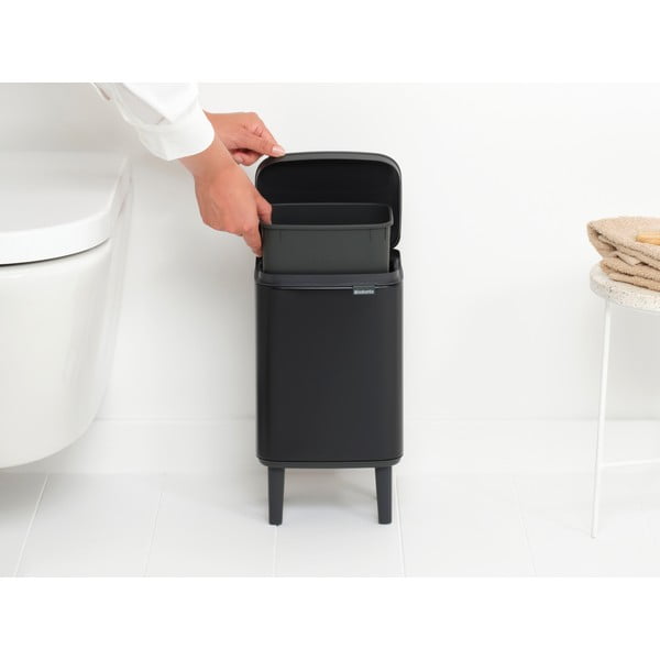 Coș de gunoi negru mat din oțel 4 l Bo Hi – Brabantia-image-2