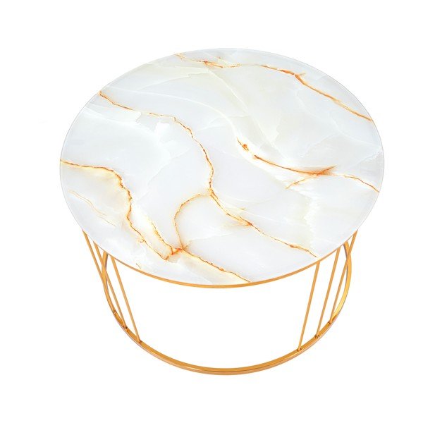 Măsuță de cafea Mauro Ferretti Simple Paris, ⌀ 70 cm, auriu-image-2