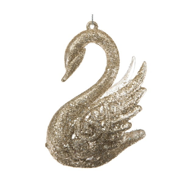 Ornament de Crăciun din plastic 10 cm Swan – Dakls