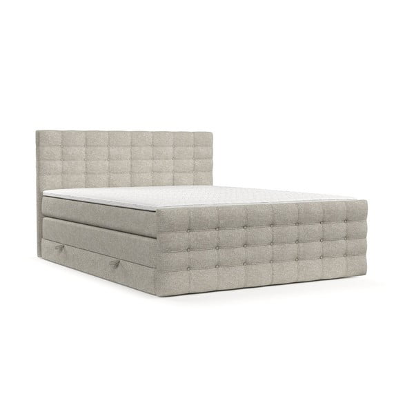 Pat boxspring bej cu spațiu de depozitare 160x200 cm Blend – Maison de Rêve