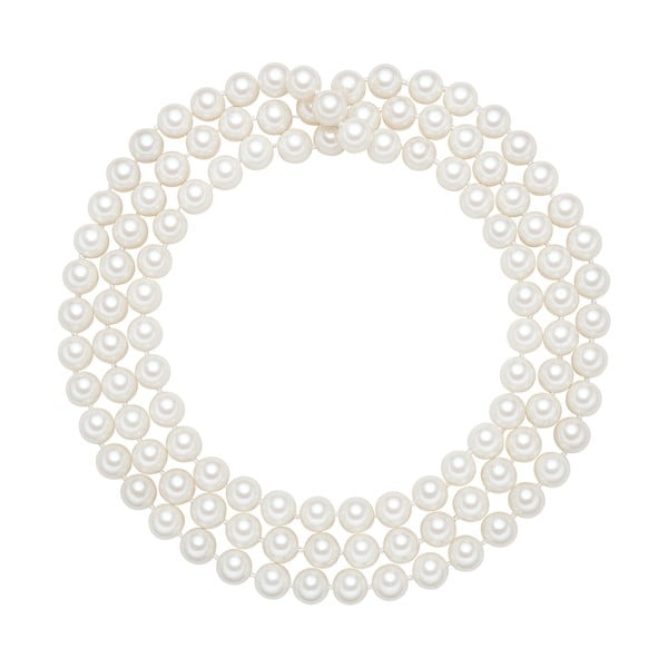 Lănțișor cu perle albe ⌀ 10 mm Perldesse Muschel, lungime 120 cm