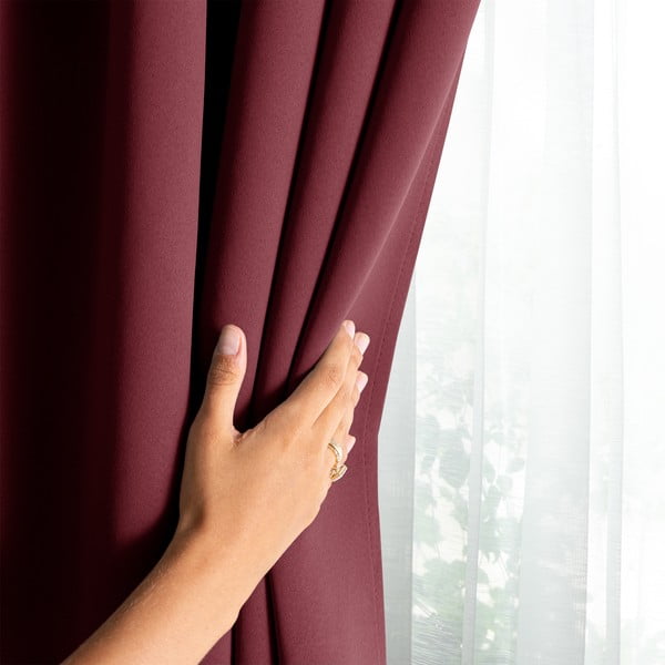 Draperie burgundy dimout (semi-opacă) 140x245 cm Kierra – Restilo-image-2