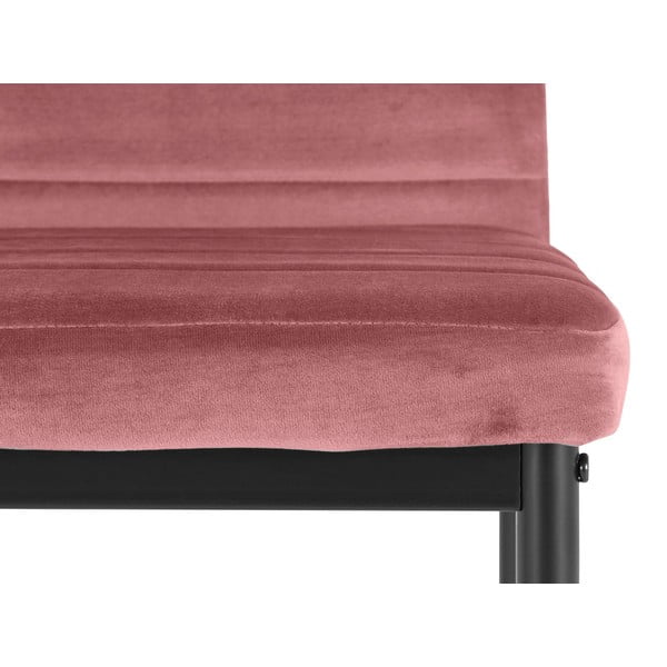 Scaune de dining roz-închis 2 buc. din catifea Mandy – Støraa-image-4