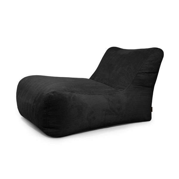 Fotoliu bean bag negru cu tapițerie din catifea reiată Lounge 100 – SLOWDOWN
