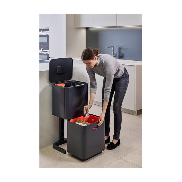 Coș pentru sortarea deșeurilor Joseph Joseph Totem Max, 60 l, gri închis-image-3