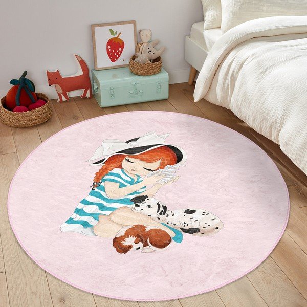 Covor pentru copii roz ø 120 cm Comfort – Mila Home-image-3
