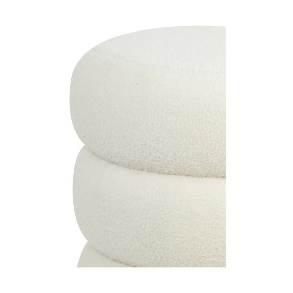 Taburet alb cu tapițerie din stofă bouclé Kimi – Light & Living-image-1