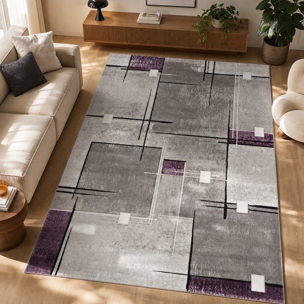 Covor Universal Detroit, 200 x 290 cm, gri - violet-image-4