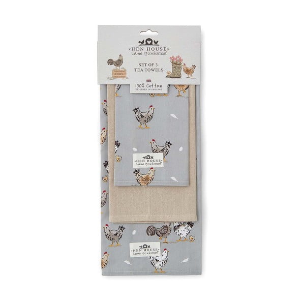 Prosoape de vase 3 buc. din bumbac 45x65 cm Hen House – Cooksmart ®