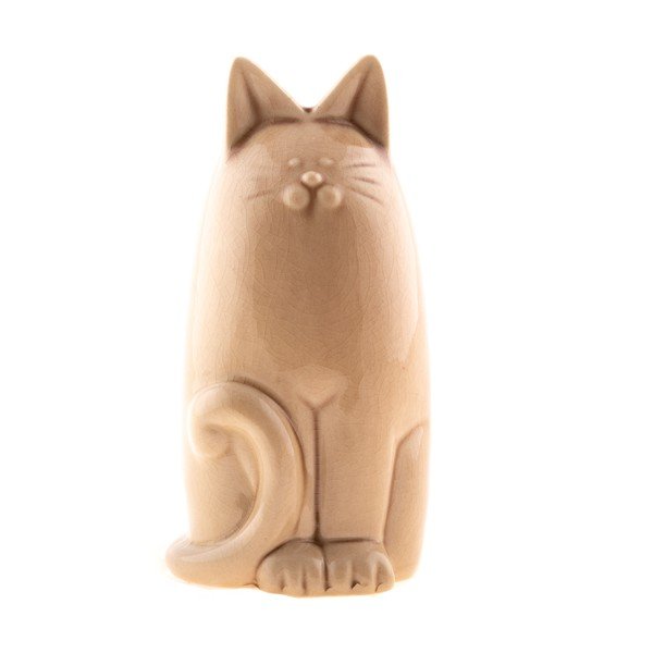 Pușculiță din ceramică Dakls Cat, înălțime 19,5 cm, maro